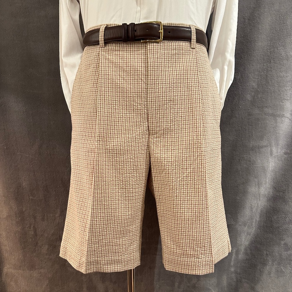 New Henry Jacobson 100% cotton micro-checked seersucker shorts- 3 sizes!
